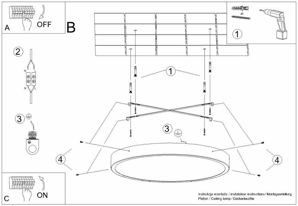 Sollux Lighting Lubinis šviestuvas ONYX 40 juodas LED 3000K