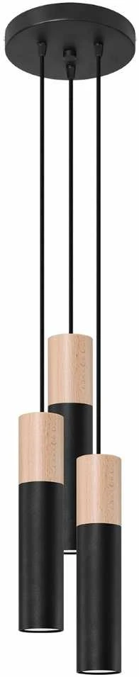 Sollux Lighting Pakabinamas šviestuvas PABLO 3P juodas