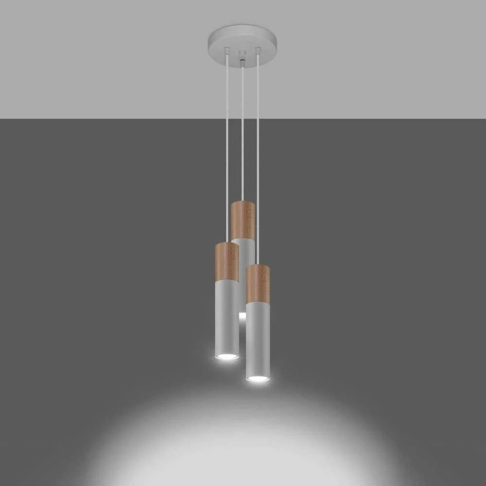 Sollux Lighting Pakabinamas šviestuvas PABLO 3P baltas