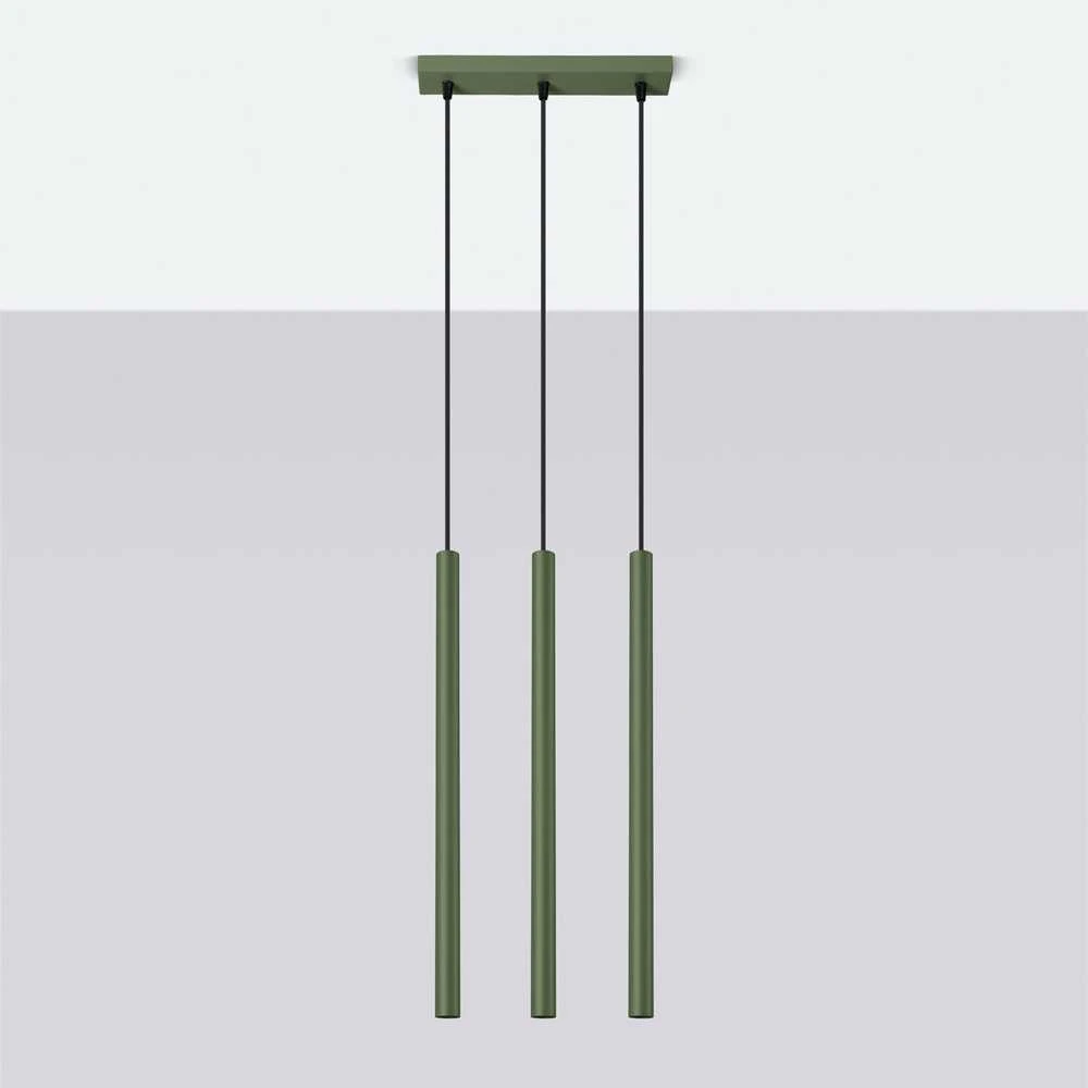Sollux Lighting Pakabinamas šviestuvas PASTELO 3 alyvuogių žalia