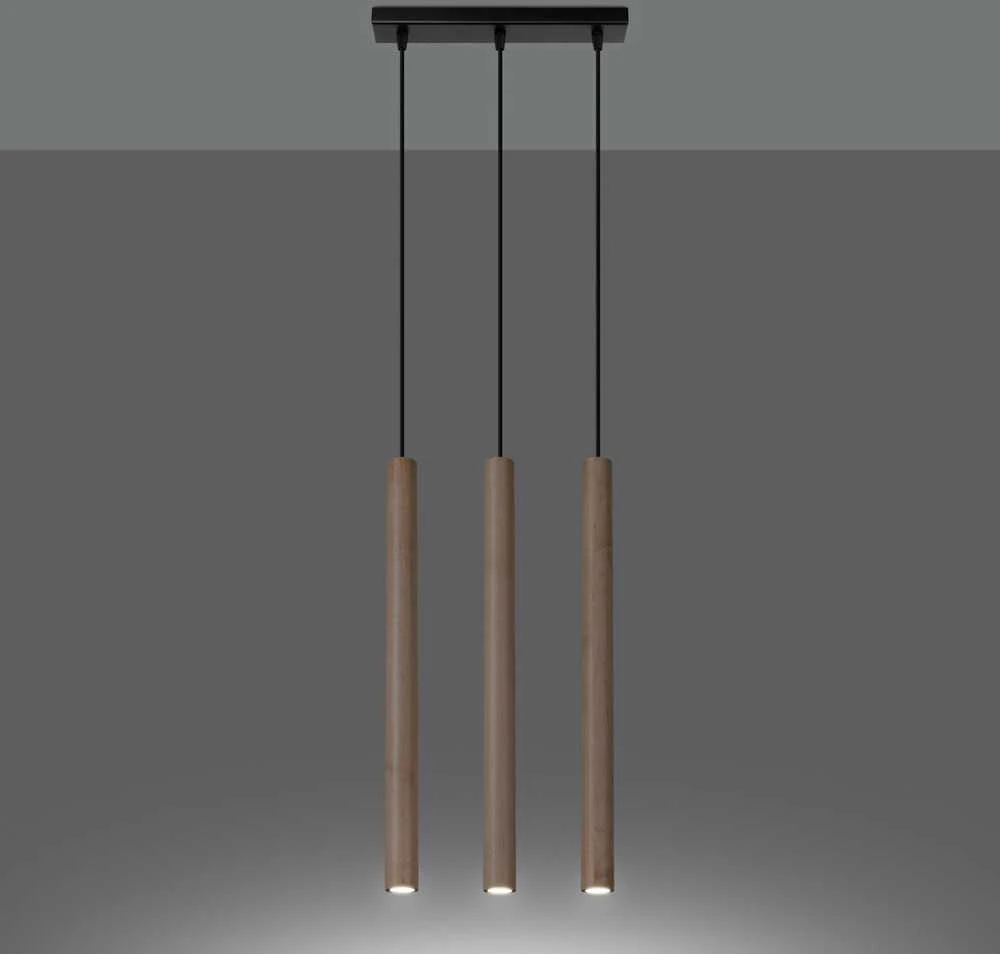 Sollux Lighting Pakabinamas šviestuvas PASTELO 3L medinis