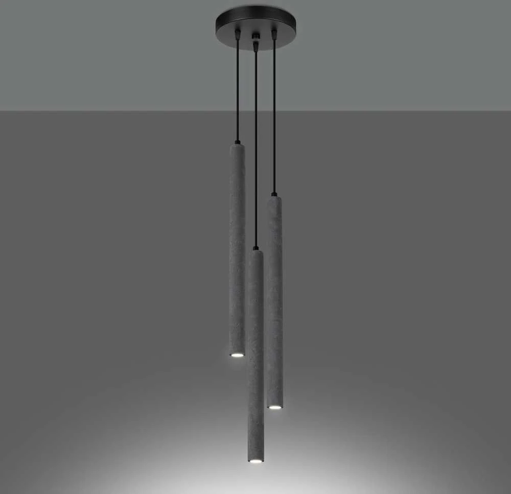 Sollux Lighting Pakabinamas šviestuvas PASTELO 3P betonas