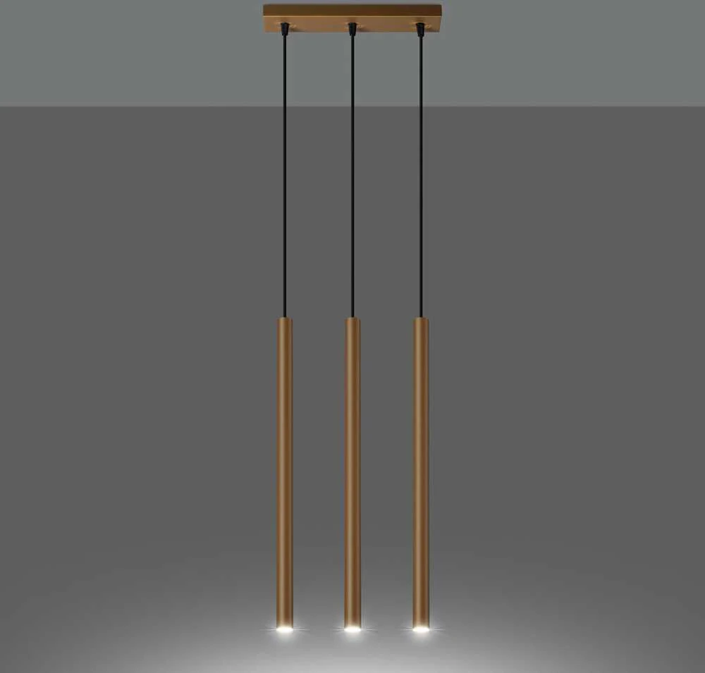 Sollux Lighting Pakabinamas šviestuvas PASTELO 3L aukso spalvos