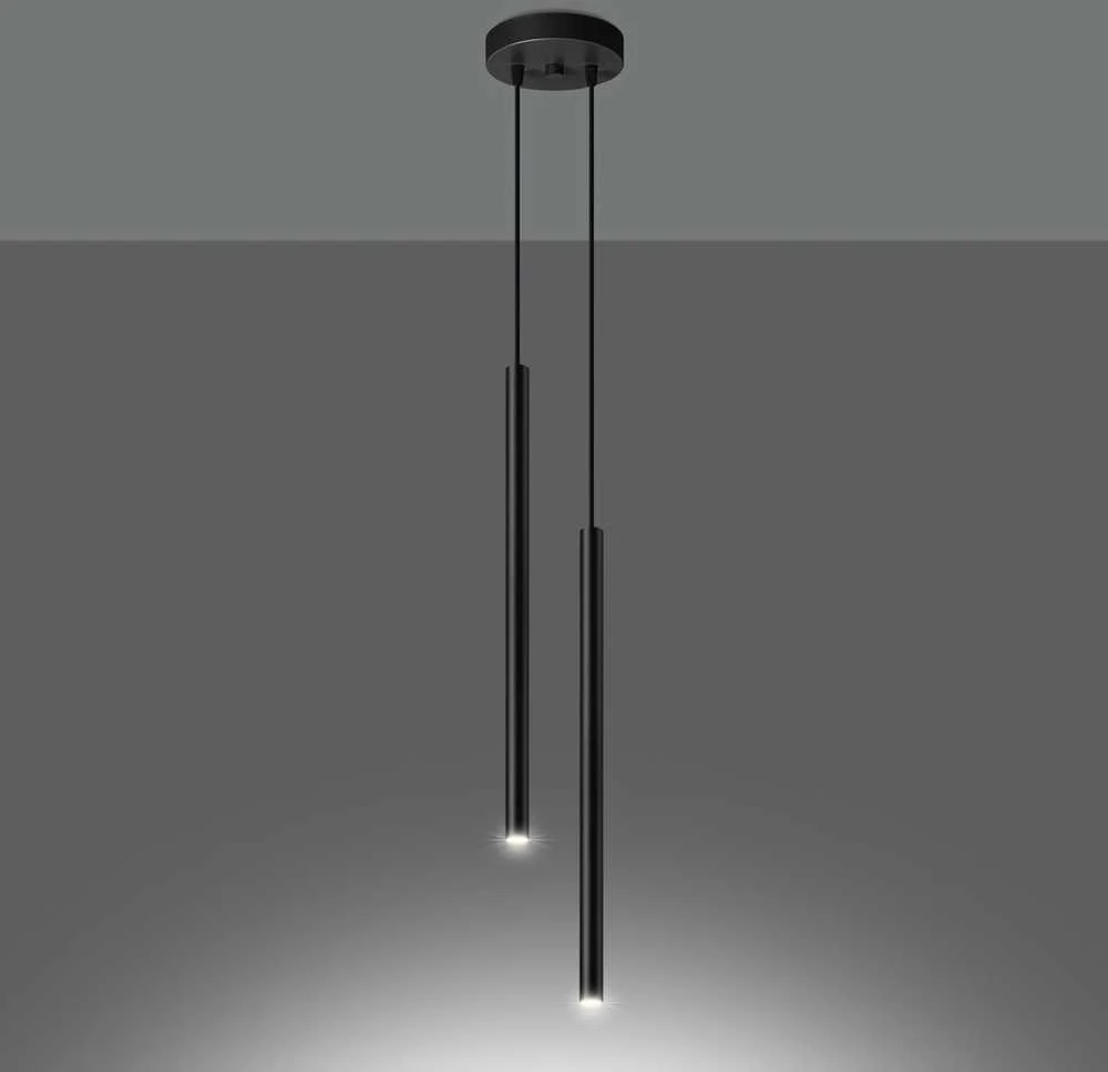 Sollux Lighting Pakabinamas šviestuvas PASTELO 2 juodas