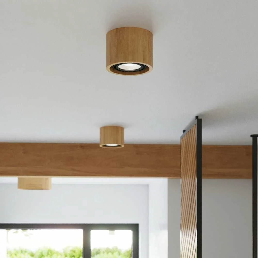 Lubinis šviestuvas Sollux Lighting Plafond BASIC 1 natūrali mediena