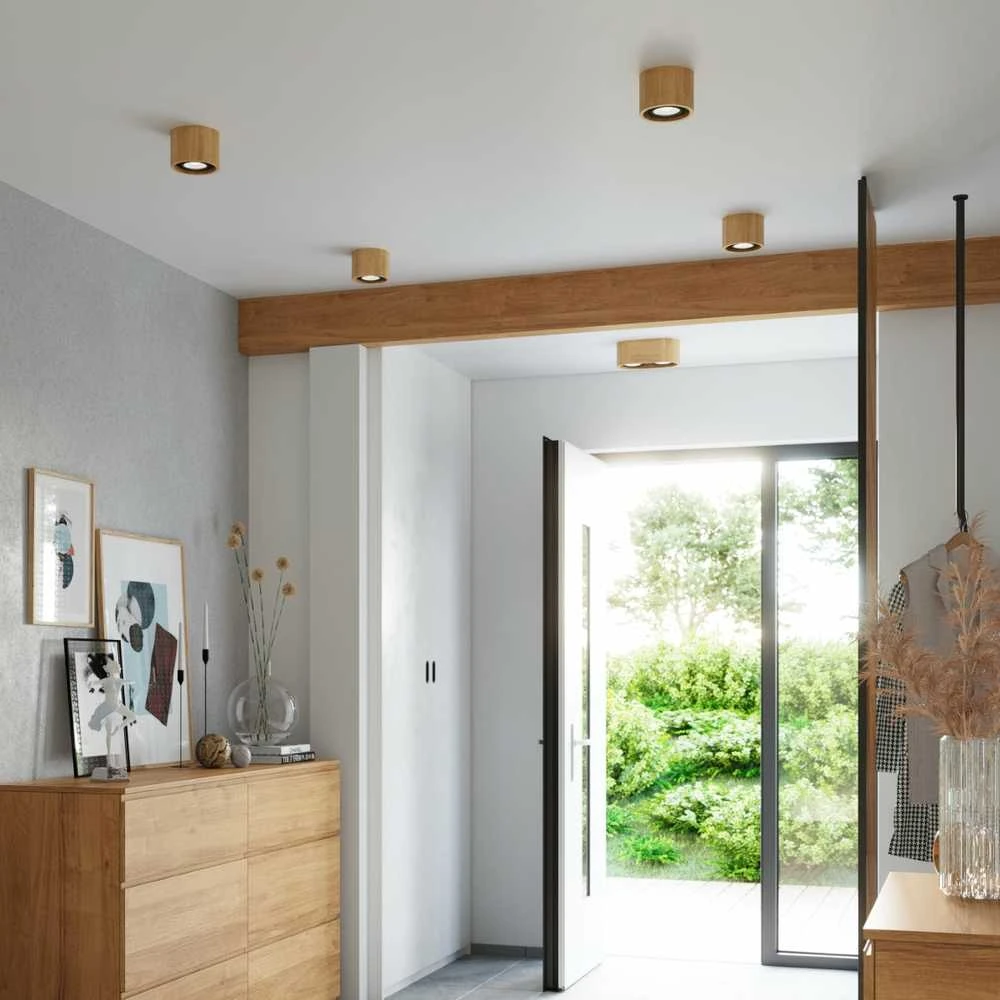 Lubinis šviestuvas Sollux Lighting Plafond BASIC 1 natūrali mediena