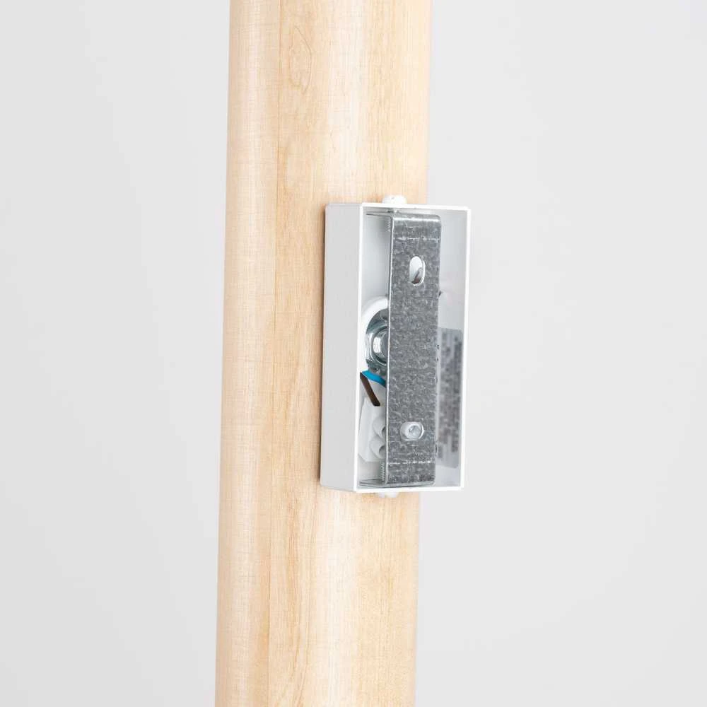 Pakabinamas šviestuvas Sollux Lighting „Peach Puff Lino“ 2 medinių pakabinamų šviestuvų komplektas, modernus vamzdinis dizainas