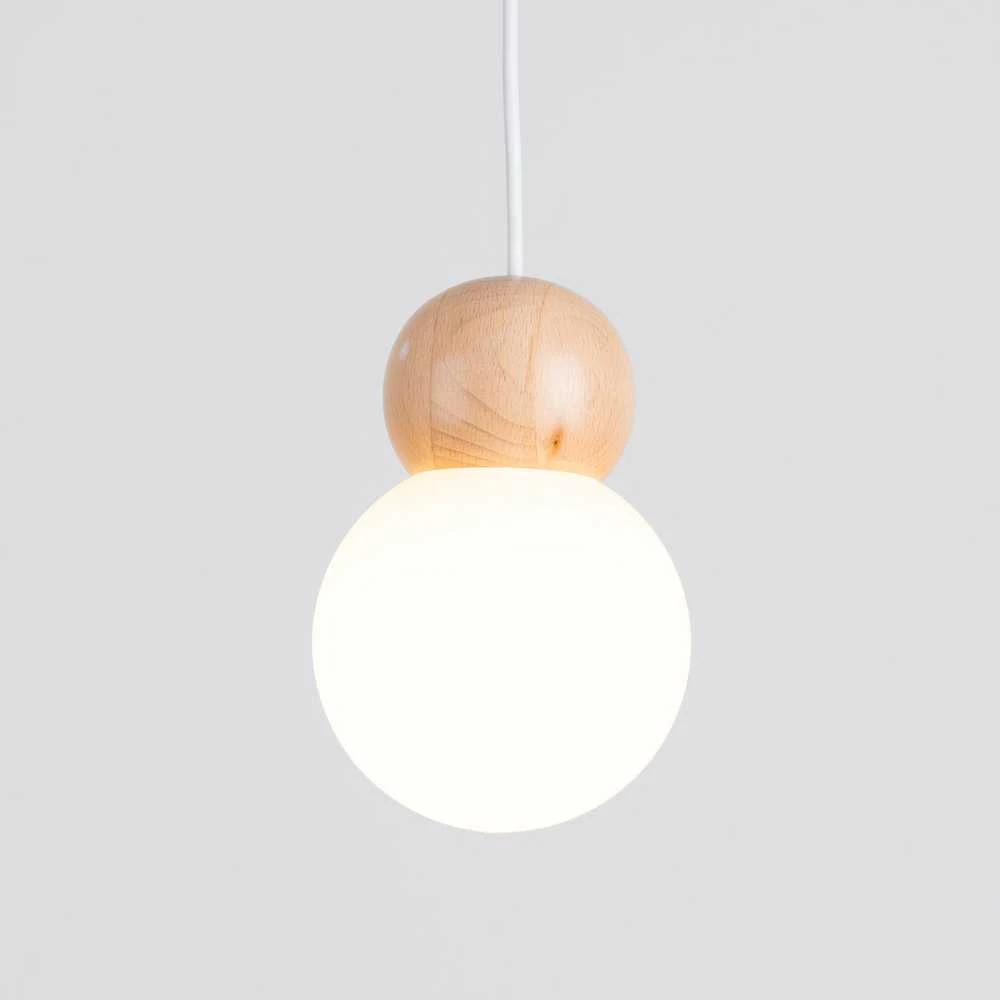 Pakabinamas šviestuvas Sollux Lighting Lempos pakabukas PEKKA 1 blanc/bois naturel