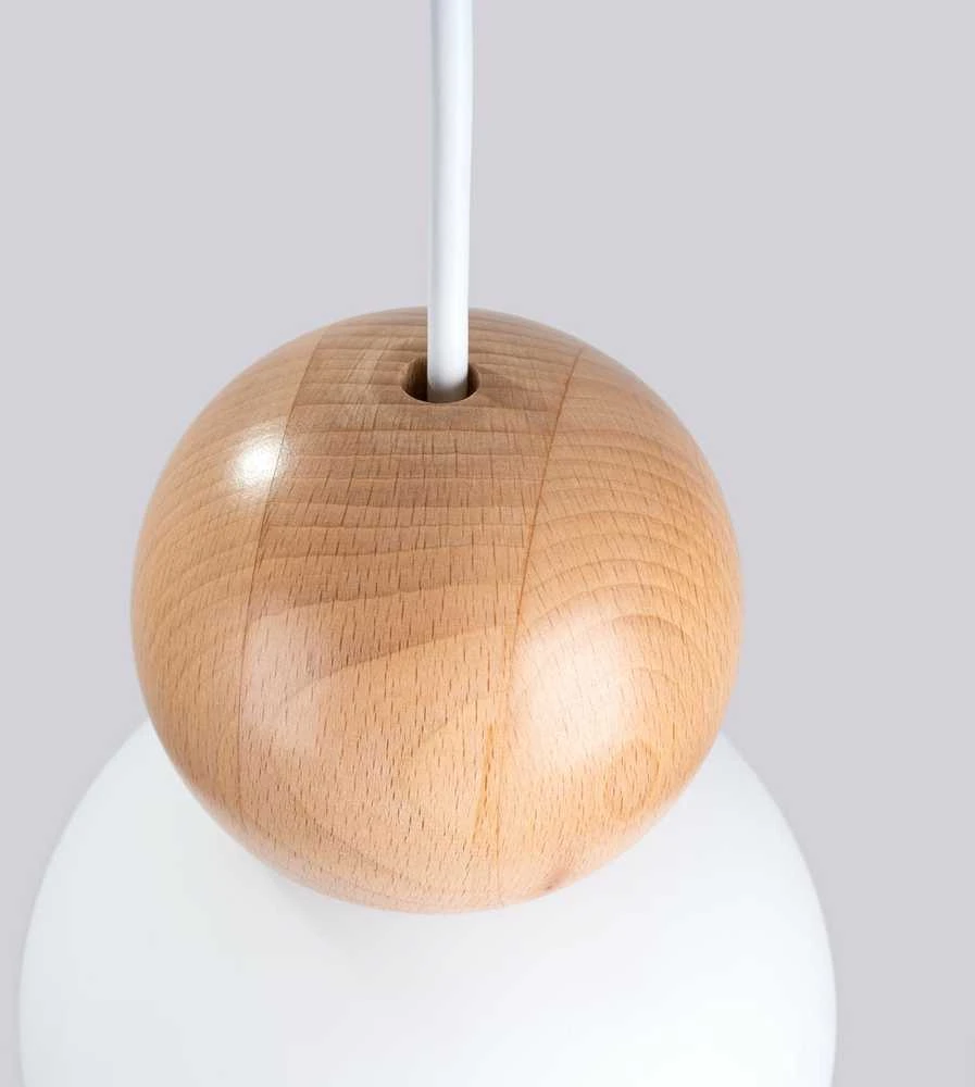 Pakabinamas šviestuvas Sollux Lighting Lempos pakabukas PEKKA 1 blanc/bois naturel