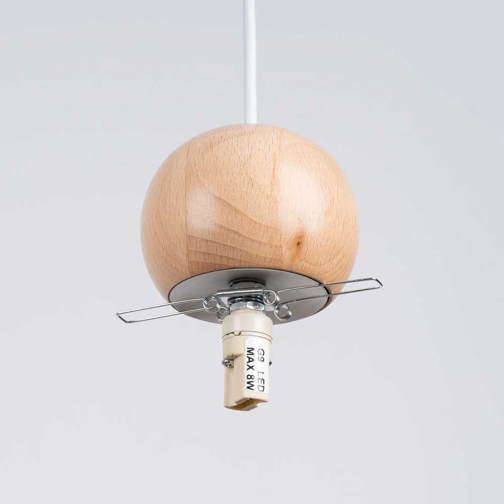 Pakabinamas šviestuvas Sollux Lighting Lempos pakabukas PEKKA 1 blanc/bois naturel