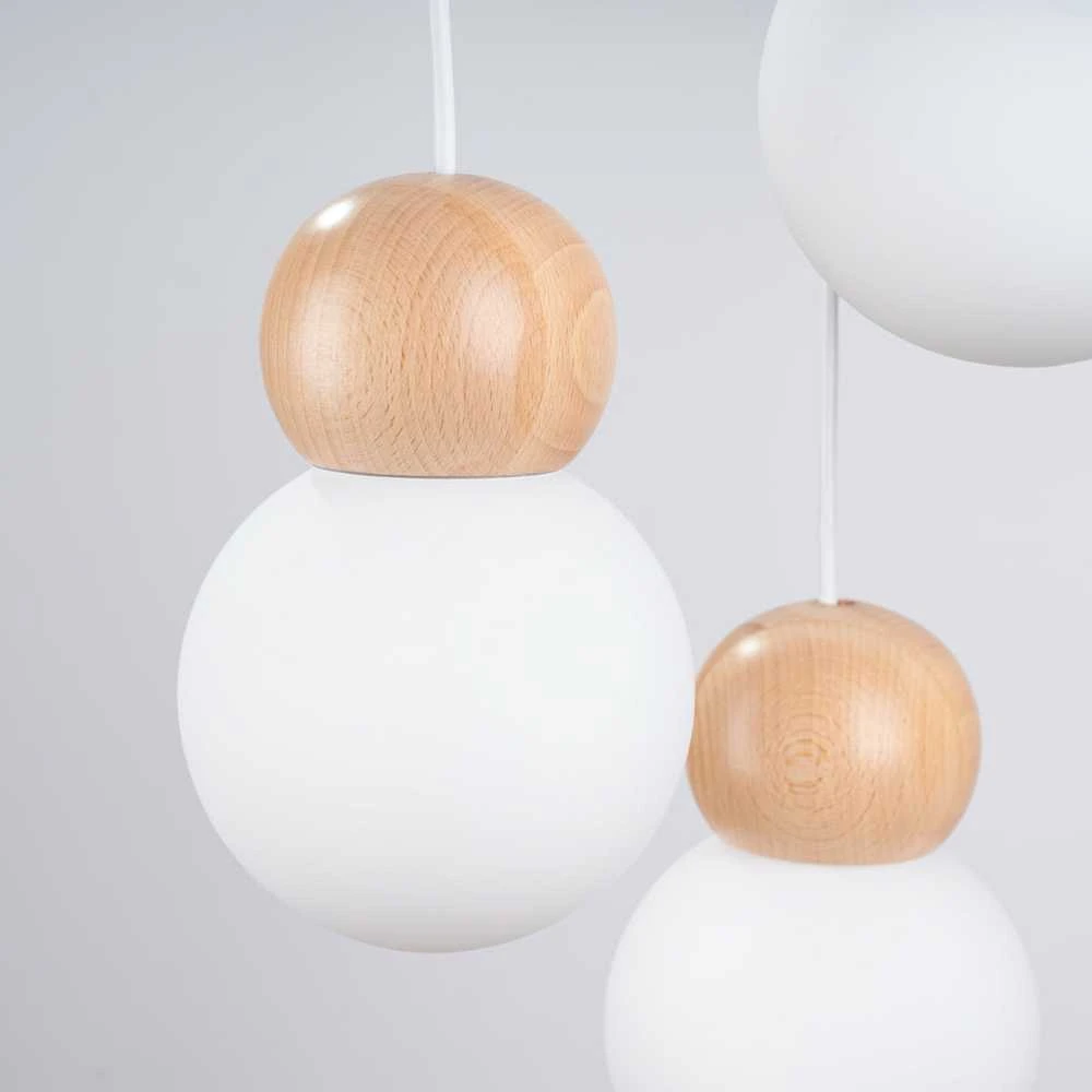 Pakabinamas šviestuvas Sollux Lighting Lempos pakabos PEKKA 3P blanc/bois naturel