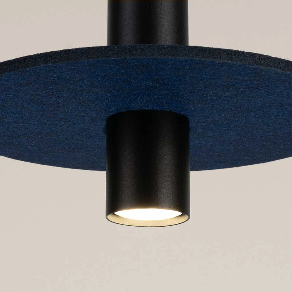 Sollux Lighting Pelta pakabinamas šviestuvas, vandenyno žalias, veltinio plieno, reguliuojamo aukščio, tamsiai mėlynas