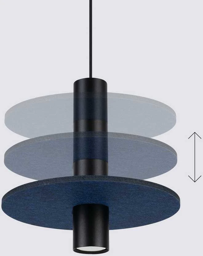 Sollux Lighting Pelta pakabinamas šviestuvas, vandenyno žalias, veltinio plieno, reguliuojamo aukščio, tamsiai mėlynas