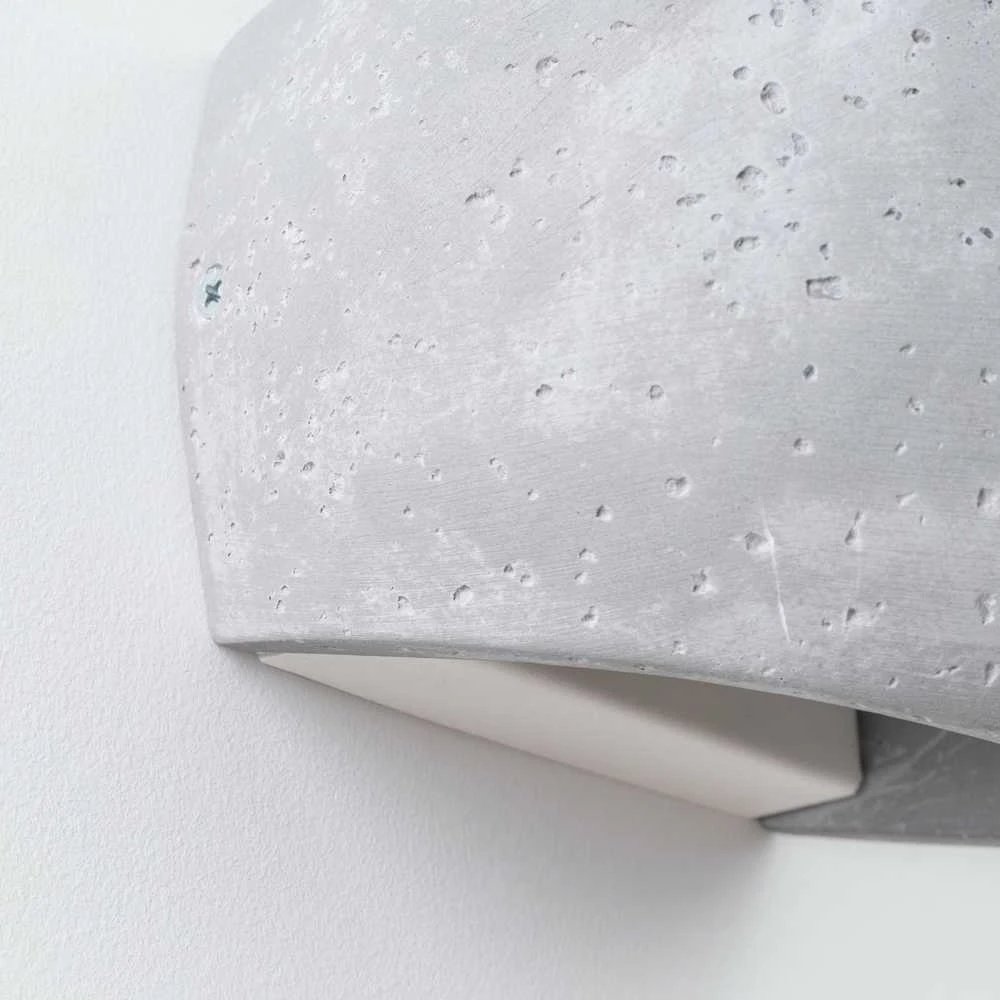Sollux Lighting Persų indigo gaublinis betoninis sieninis šviestuvas, modernus apvalus, 2x8W LED, IP20, pilkas