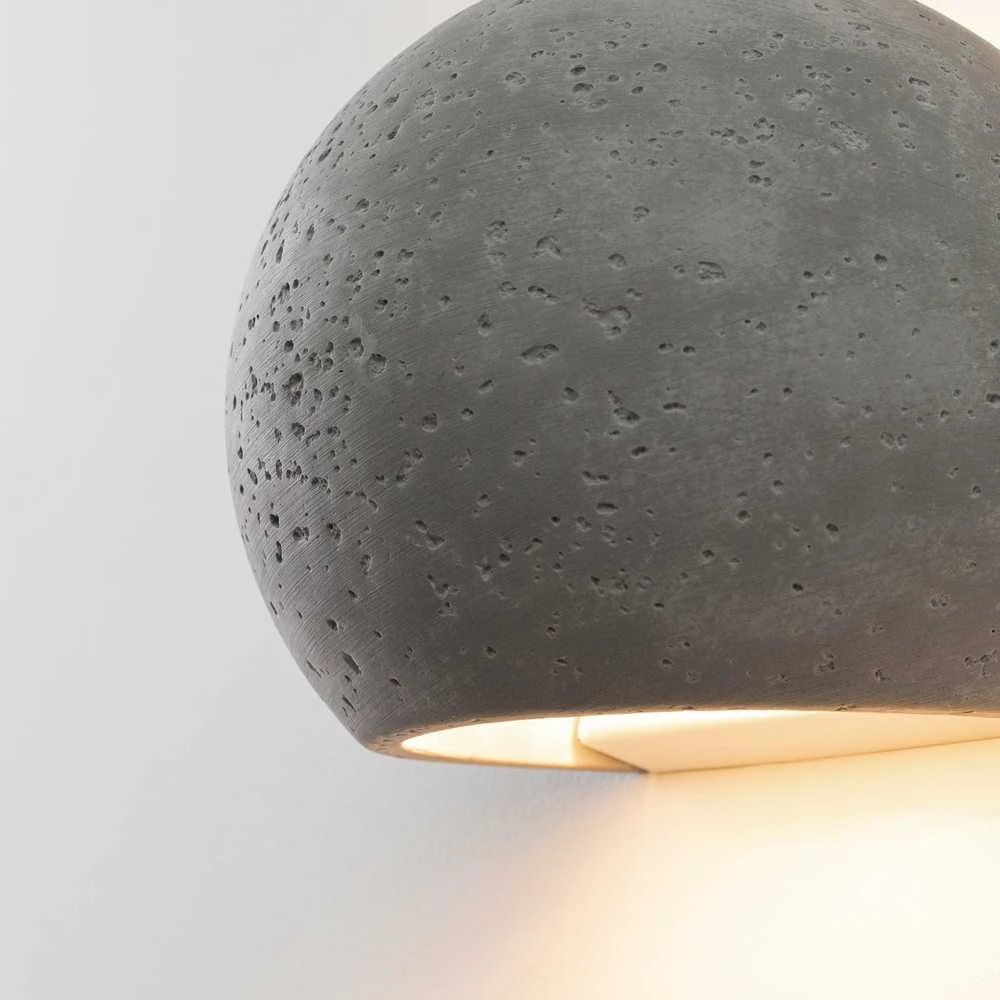 Sollux Lighting Persų indigo gaublinis betoninis sieninis šviestuvas, modernus apvalus, 2x8W LED, IP20, pilkas