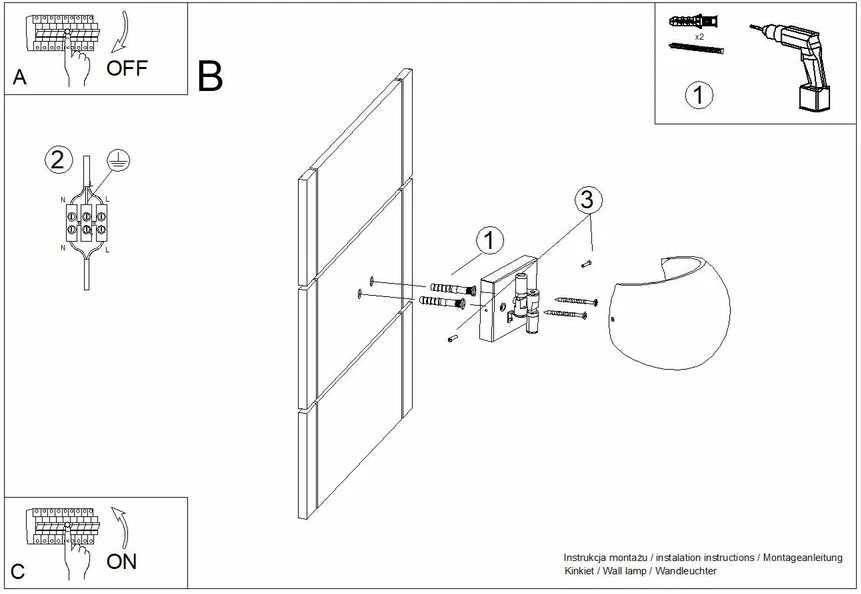 Sollux Lighting Persų indigo gaublinis betoninis sieninis šviestuvas, modernus apvalus, 2x8W LED, IP20, pilkas
