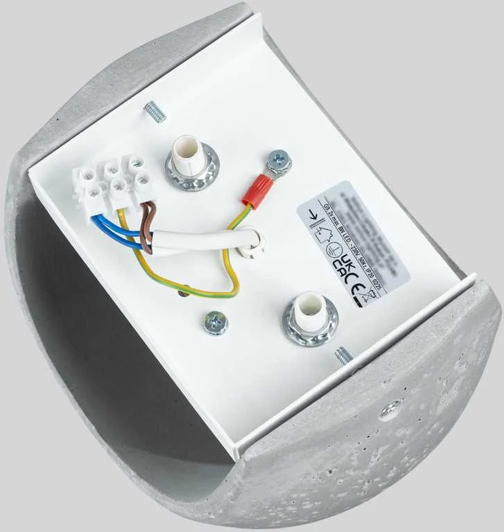 Sollux Lighting Persų indigo gaublinis betoninis sieninis šviestuvas, modernus apvalus, 2x8W LED, IP20, pilkas
