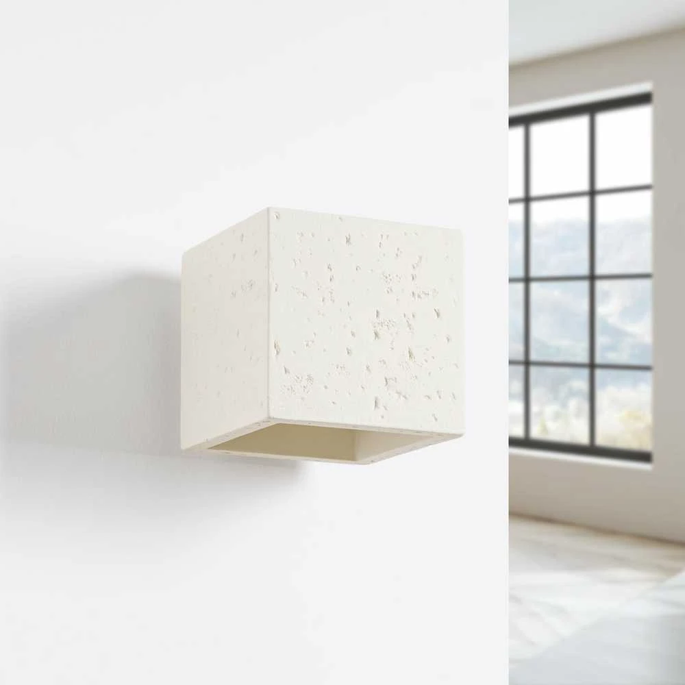 Sollux Lighting Persų indigo kvadratinis betoninis sieninis šviestuvas, smėlio spalvos, pramoninis, kvadratinis, 8W, G9
