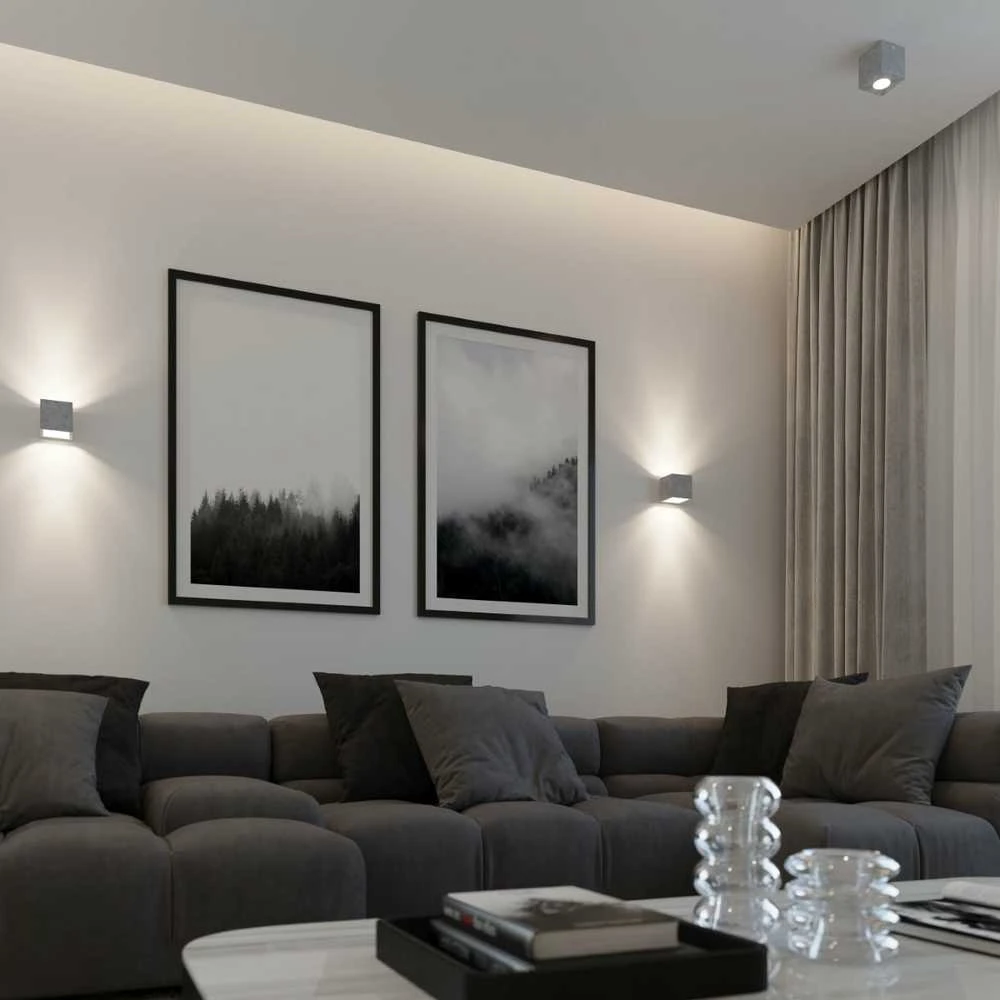 Lubinis šviestuvas Sollux Ceilings QUAD betonas