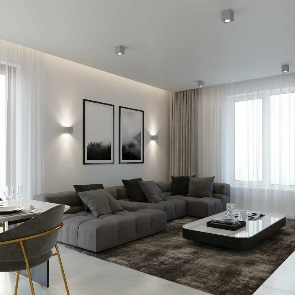 Lubinis šviestuvas Sollux Ceilings QUAD betonas