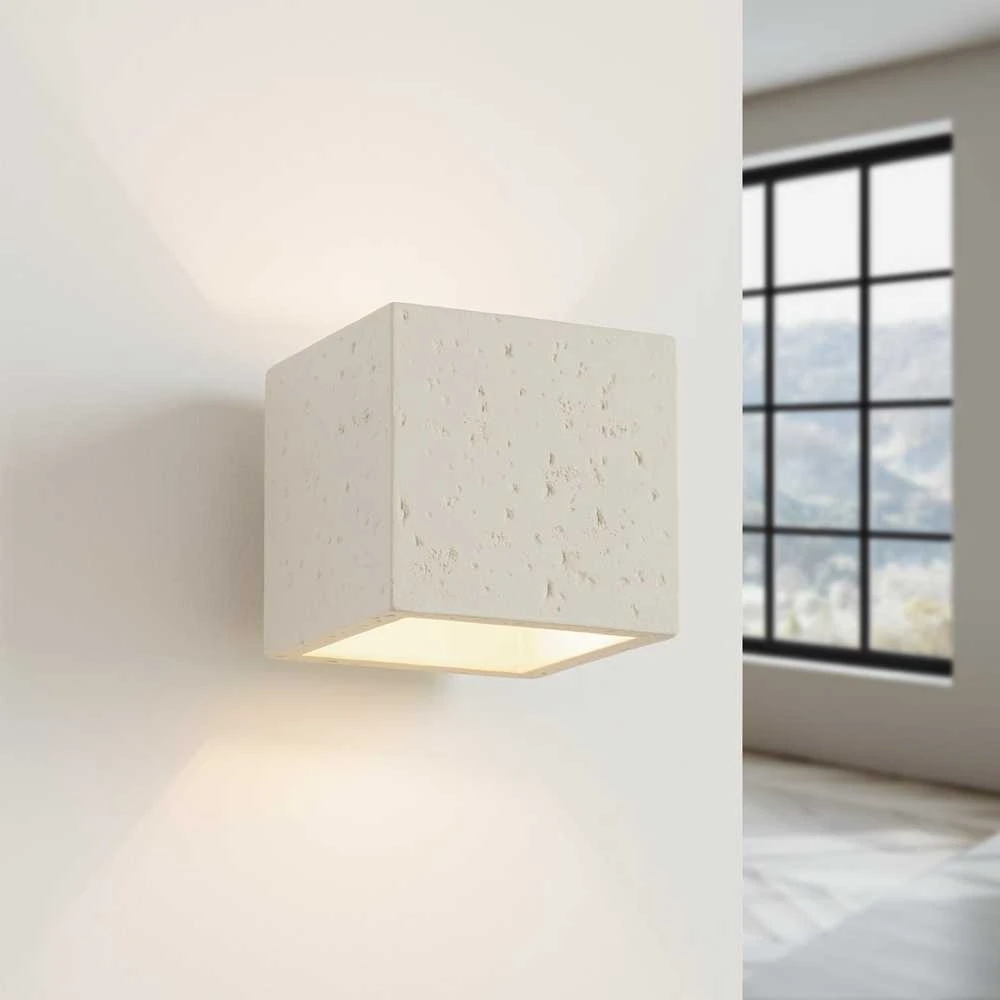 Sollux Lighting Persų indigo kvadratinis betoninis sieninis šviestuvas, smėlio spalvos, pramoninis, kvadratinis, 8W, G9