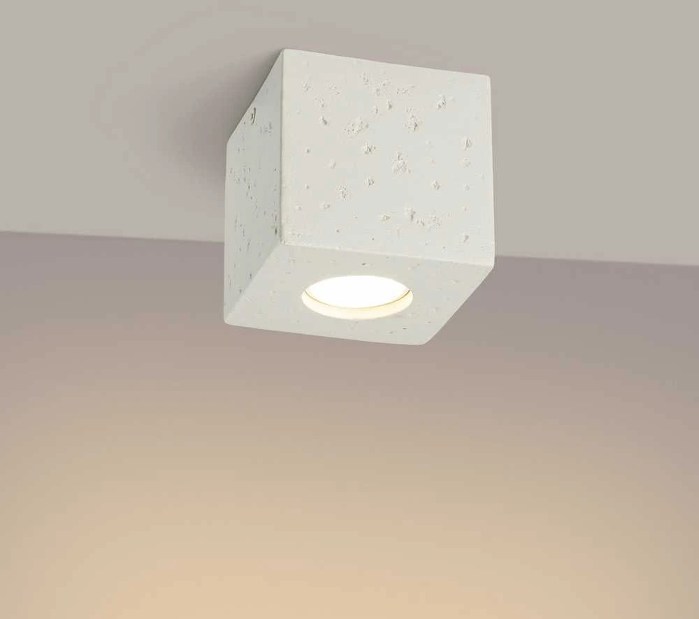 Sollux Lighting Persų indigo kvadratinis betoninis sieninis šviestuvas, smėlio spalvos, pramoninis, kvadratinis, 10 W, GU10