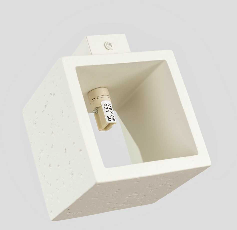 Sollux Lighting Persų indigo kvadratinis betoninis sieninis šviestuvas, smėlio spalvos, pramoninis, kvadratinis, 8W, G9
