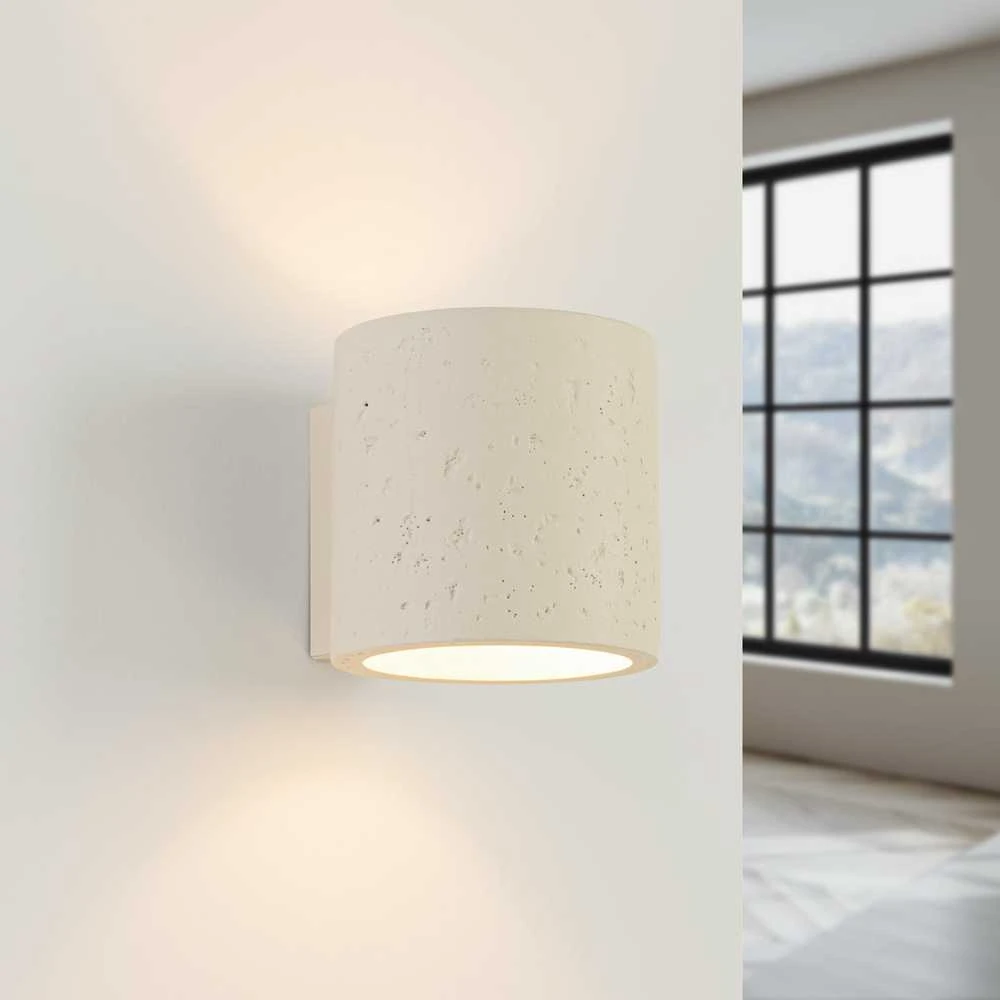 Sollux Lighting Persų „Indigo Orbis“ betoninis sieninis šviestuvas, smėlio spalvos, pramoninis, G9, 8W, LED