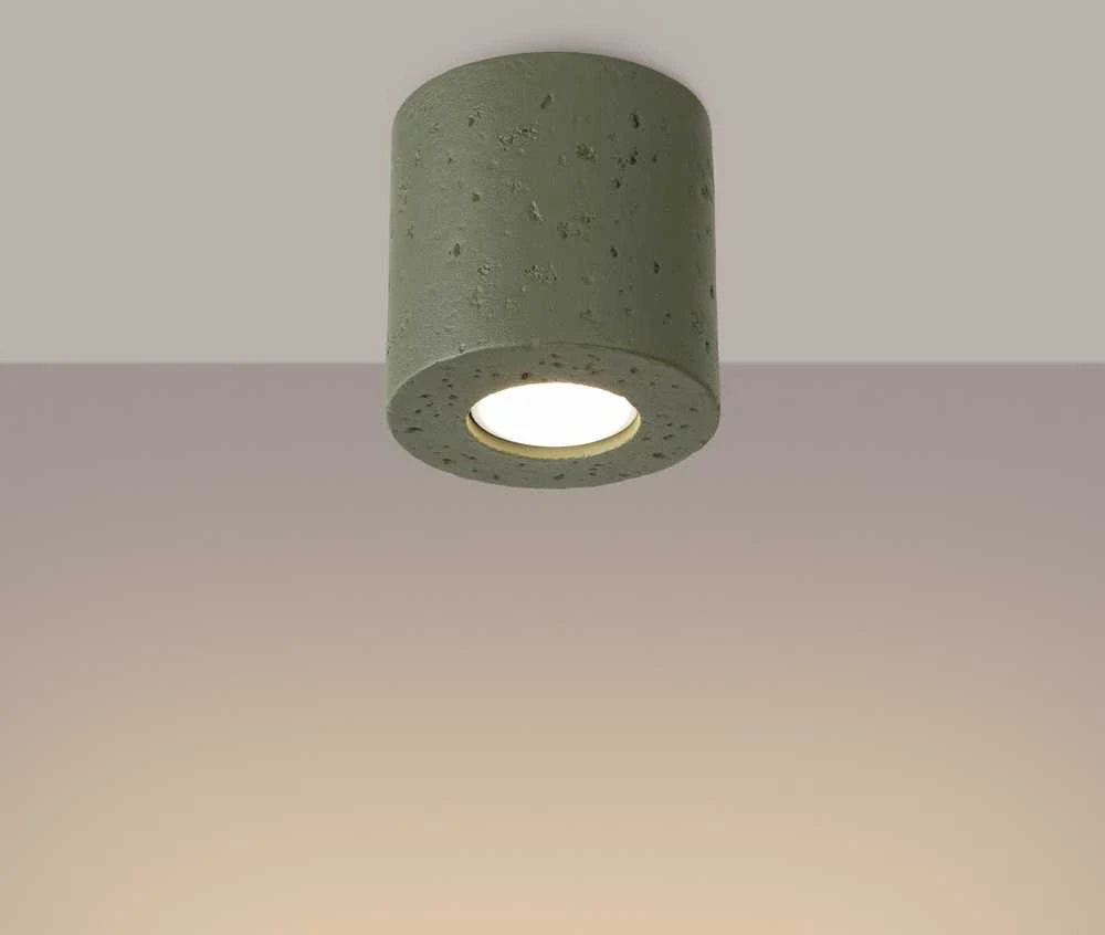 Sollux Lighting Persų „Indigo Orbis“ betoninis sieninis šviestuvas, alyvuogių žalios spalvos, pramoninis, 10 W, GU10