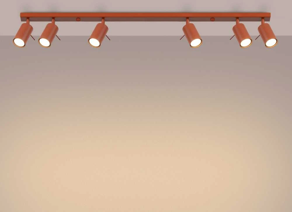 Sollux Lighting Lubinis šviestuvas RING 6L raudona ochra
