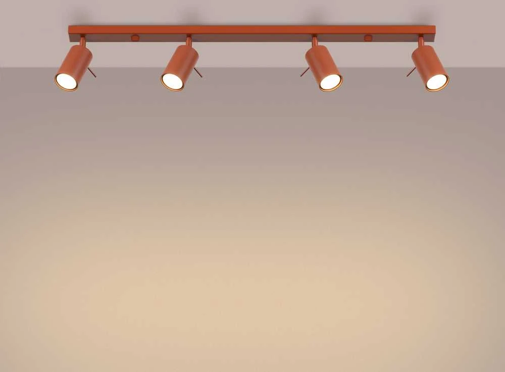 Sollux Lighting Lubinis šviestuvas RING 4L raudona ochra