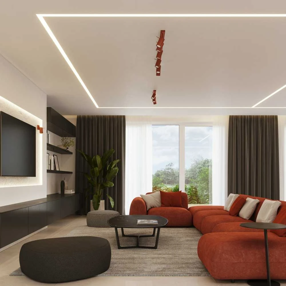 Sollux Lighting Sieninis šviestuvas RING raudona ochra