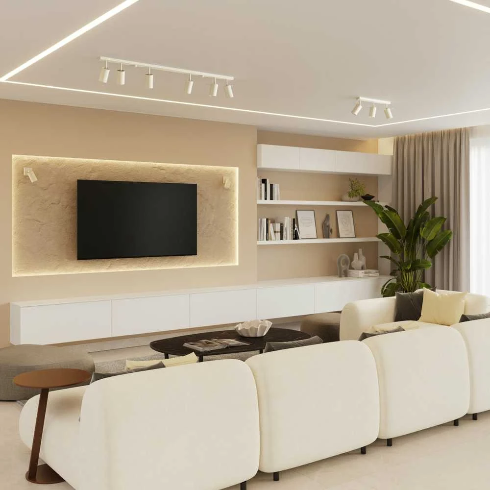Sollux Lighting Sieninis šviestuvas RING beige