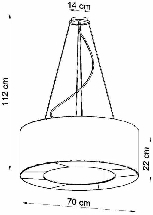 Pakabinamas šviestuvas Sollux Lighting Sietynas SOLLUX SATURNO 70 juodas