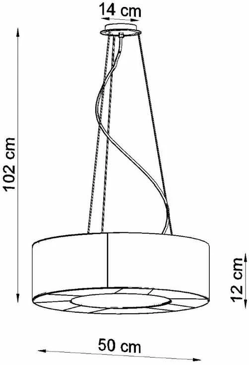 Pakabinamas šviestuvas Sollux Lighting Šviestuvas SATURNO SLIM 50 juodas