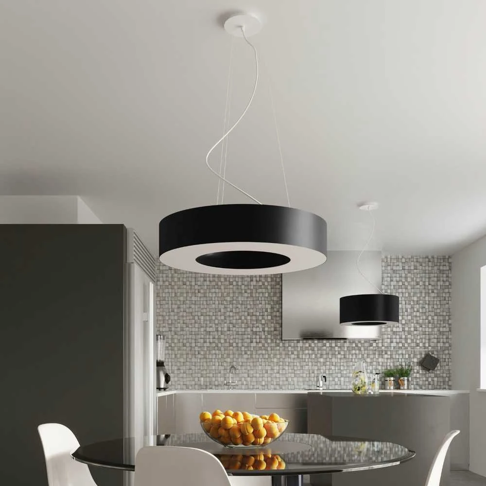 Pakabinamas šviestuvas Sollux Lighting Šviestuvas SATURNO SLIM 70 juodas
