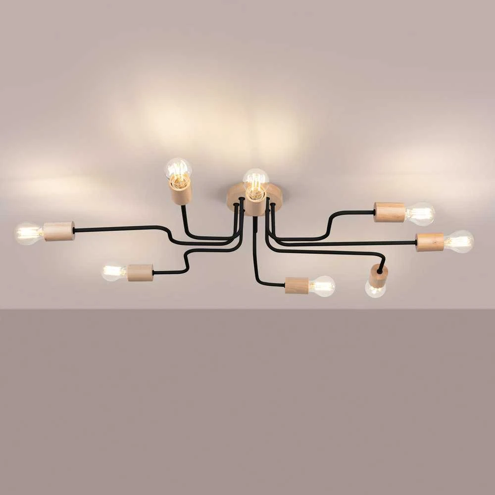 Lubinis šviestuvas Sollux Lighting Šviestuvas TIMBO 8 juodas