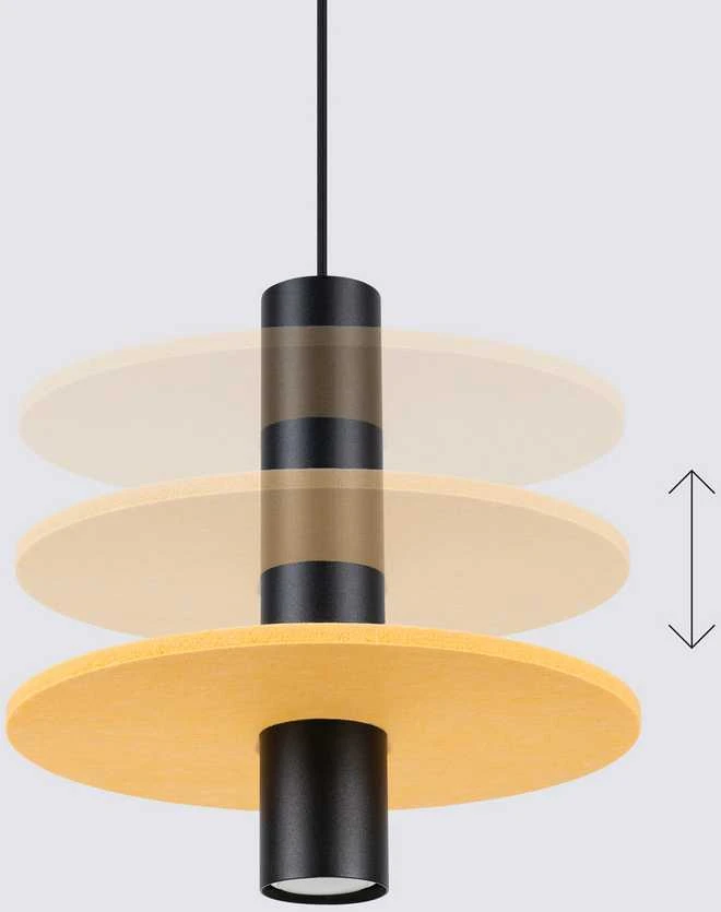 Sollux Lighting Vandenyno žalios spalvos „Pelta“ pakabinamas šviestuvas, veltinis, plienas, geltona, juoda, 30 x 126 cm, GU10