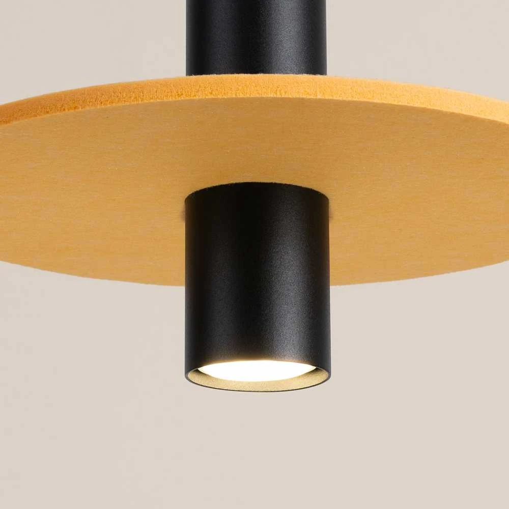 Sollux Lighting Vandenyno žalios spalvos „Pelta“ pakabinamas šviestuvas, veltinis, plienas, geltona, juoda, 30 x 126 cm, GU10