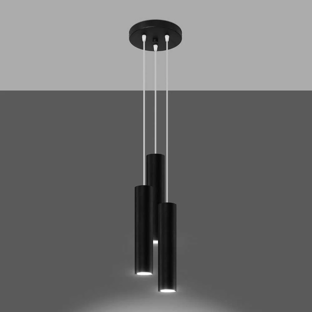 Sollux Lighting Pakabinamas šviestuvas LAGOS 3P juodas