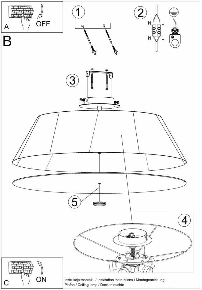 Sollux Lighting Lubinis šviestuvas SOLLUX VEGA 60 juodas