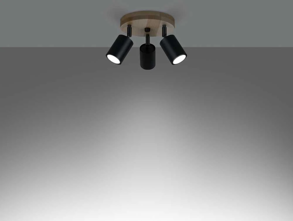 Sollux Lighting Lubinis šviestuvas VERDO 3P juodas