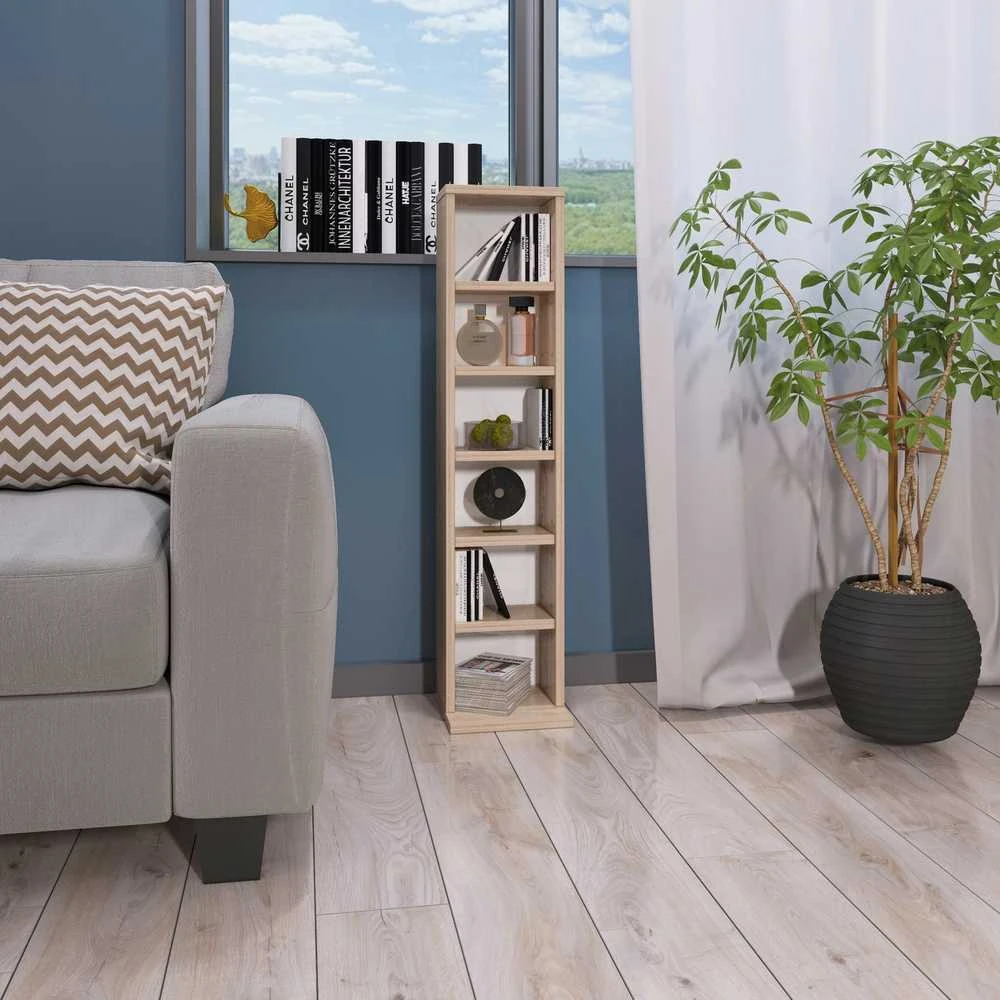 Target Home CD/DVD stovas, 92 cm, reguliuojamo aukščio lentynos, Sonoma