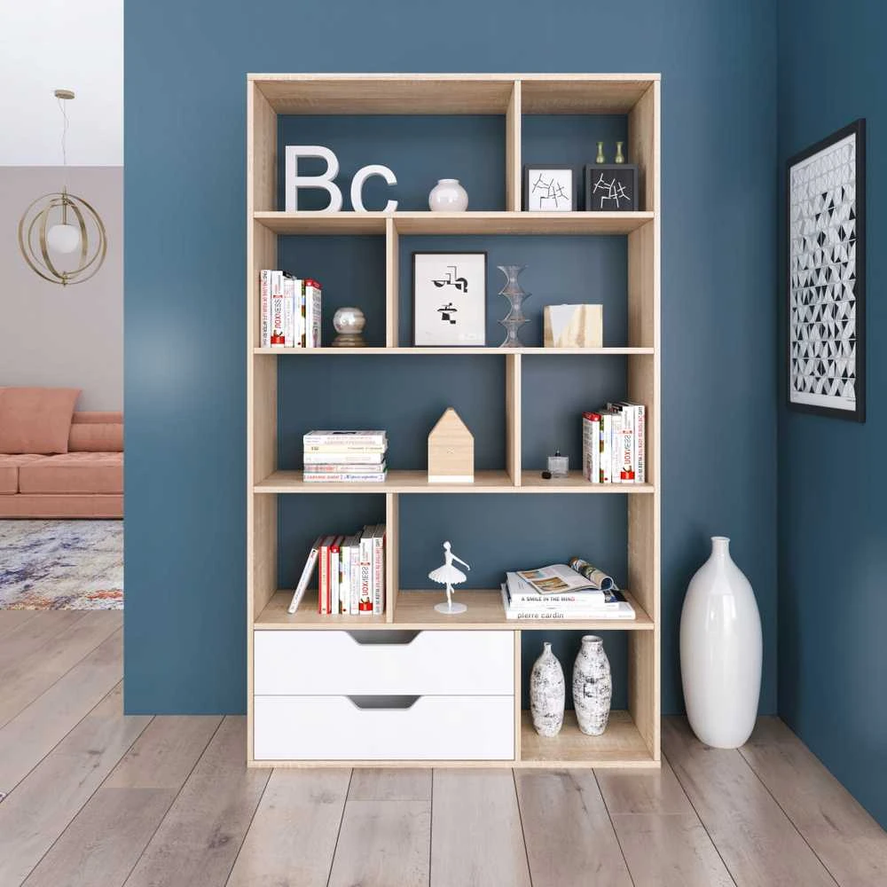 Target Home Erdvi svetainės lentyna su stalčiais, Sonoma balta