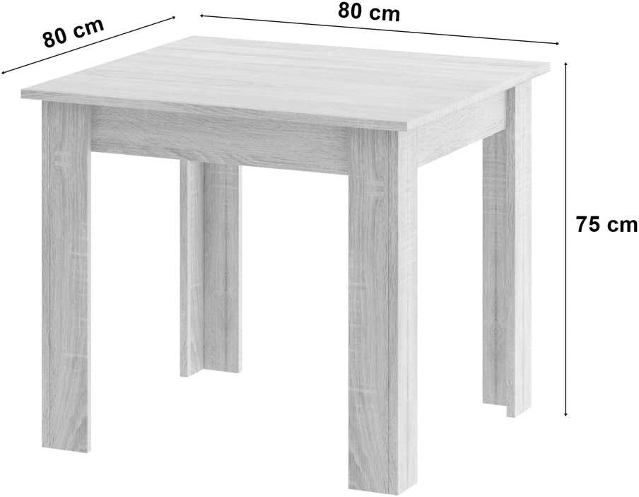 Lauko baldų komplektas Leobert Baldų komplektas su kvadratiniu stalu ir 4 kėdėmis, artisan ir juodas, 80 × 80 × 75 cm