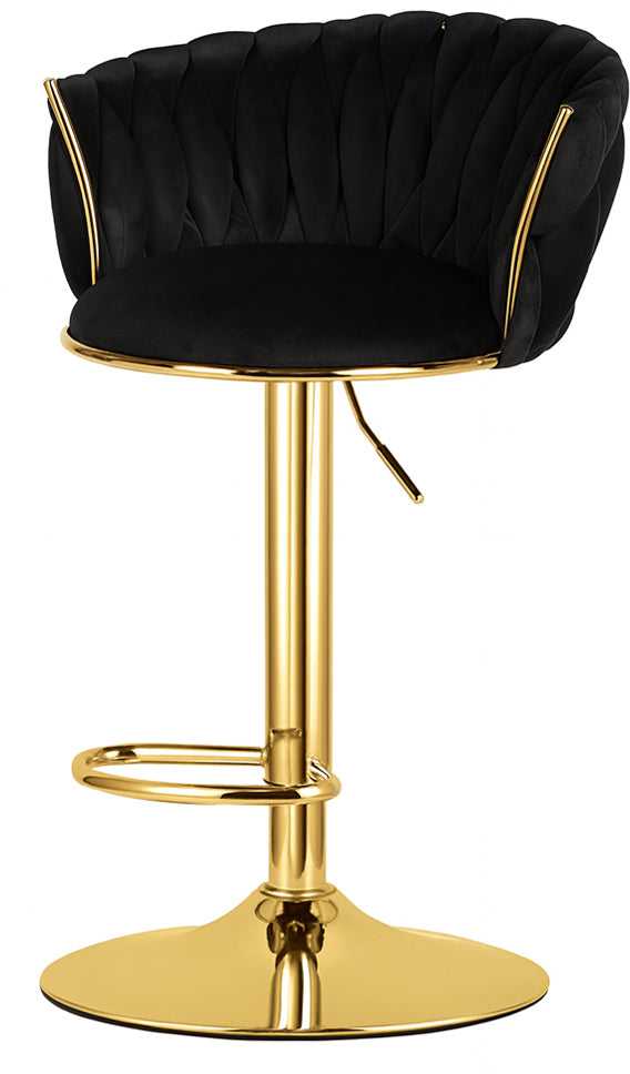 Valora Baro kėdžių komplektas su reguliuojamo aukščio veliūrinėmis sėdynėmis, juodas, 51 × 50 × 84–105 cm, 2 vnt.
