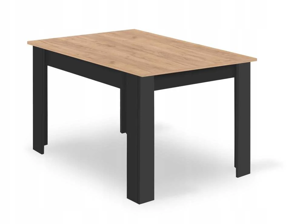 Lauko baldų komplektas Leobert Baldų komplektas su 4 kėdėmis, Craft ir juodos spalvos, 120 × 80 cm
