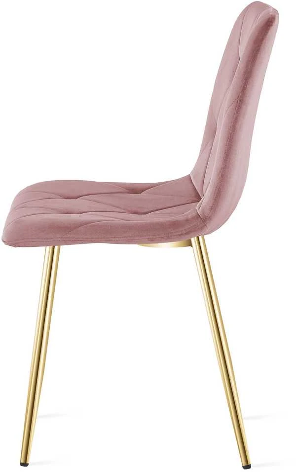 VALORA TYRA kėdė - elegantiškas rožinio aksomo apmušalas x 4