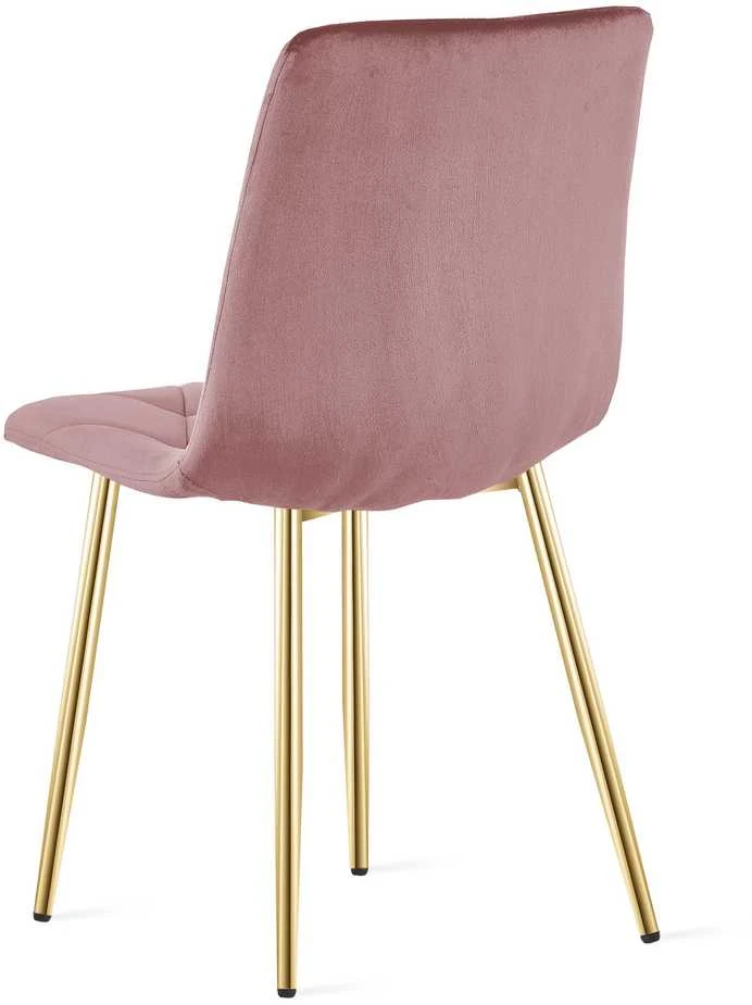 VALORA TYRA kėdė - elegantiškas rožinio aksomo apmušalas x 4