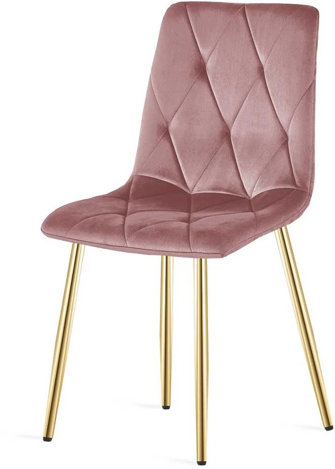 VALORA TYRA kėdė - elegantiškas rožinio aksomo apmušalas x 4